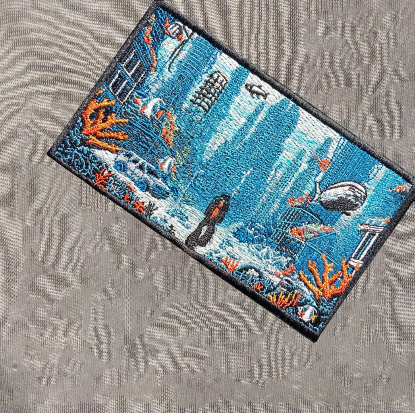 "Underwater City" Embroidered T-Shirt