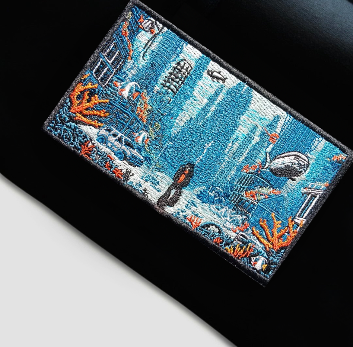 "Underwater City" Embroidered Hoodie