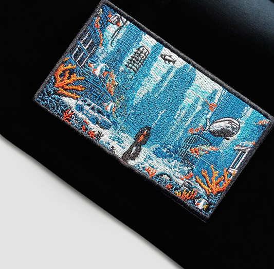 "Underwater City" Embroidered Hoodie